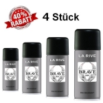 La Rive Brave Men - Deodorant Spray fur Herren 150 ml, 4 Stuck