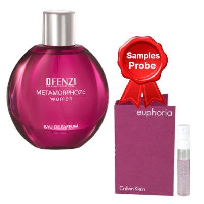 JFenzi Metamorphoze Woman - Eau de Parfum fur Damen 100 ml, Probe Calvin Klein Euphoria 1,2 ml