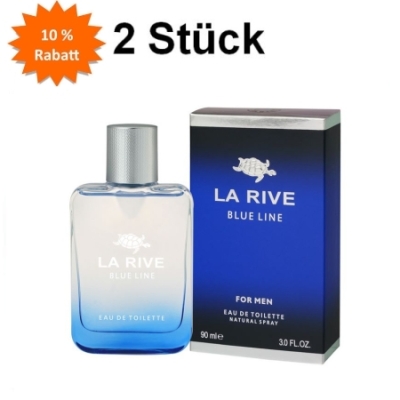 La Rive Blue Line - Eau de Toilette fur Herren 90 ml, 2 Stuck