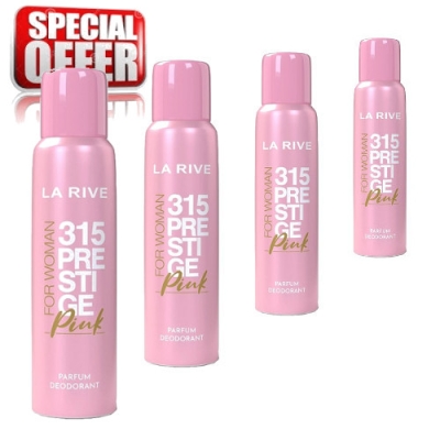 La Rive 315 Prestige Pink - Deodorant Spray fur Damen 150 ml, 4 Stuck