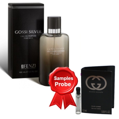 JFenzi Gossi Silver Men - Eau de Parfum 100 ml, Probe Gucci Guilty Homme