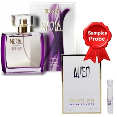 JFenzi Neila - Eau de Parfum fur Damen 100 ml, Probe Thierry Mugler Alien EDT 1,2