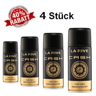 La Rive Cash Men - deodorant fur Herren 150 ml, 4 Stuck